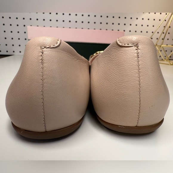 Kate Spade Phoebe Blush Pink Leather Flats with Gold Buckle Preppy Size 9.5M - Picture 3 of 16
